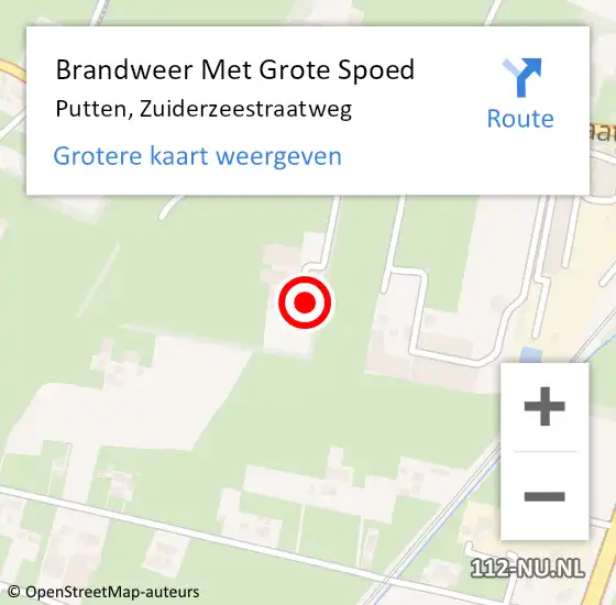 Locatie op kaart van de 112 melding: Brandweer Met Grote Spoed Naar Putten, Zuiderzeestraatweg op 20 februari 2022 08:52