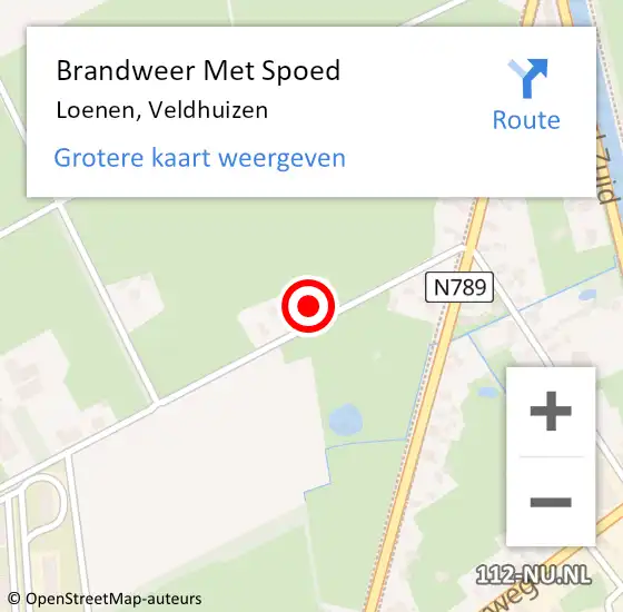 Locatie op kaart van de 112 melding: Brandweer Met Spoed Naar Loenen, Veldhuizen op 20 februari 2022 09:24