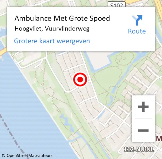 Locatie op kaart van de 112 melding: Ambulance Met Grote Spoed Naar Hoogvliet, Vuurvlinderweg op 20 februari 2022 09:25