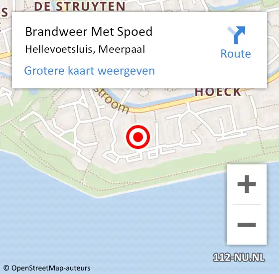 Locatie op kaart van de 112 melding: Brandweer Met Spoed Naar Hellevoetsluis, Meerpaal op 20 februari 2022 09:36