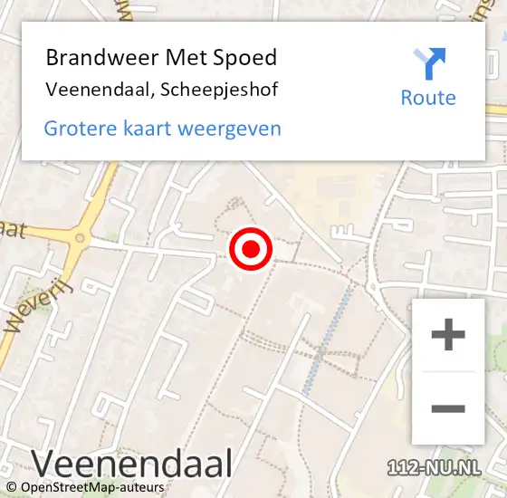 Locatie op kaart van de 112 melding: Brandweer Met Spoed Naar Veenendaal, Scheepjeshof op 20 februari 2022 10:11