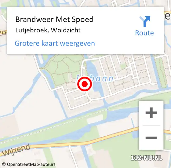 Locatie op kaart van de 112 melding: Brandweer Met Spoed Naar Lutjebroek, Woidzicht op 20 februari 2022 10:12