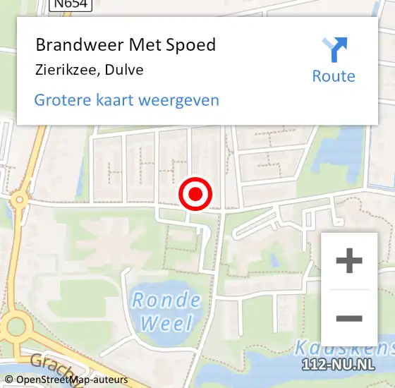 Locatie op kaart van de 112 melding: Brandweer Met Spoed Naar Zierikzee, Dulve op 20 februari 2022 10:29