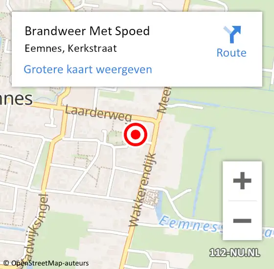 Locatie op kaart van de 112 melding: Brandweer Met Spoed Naar Eemnes, Kerkstraat op 20 februari 2022 11:19