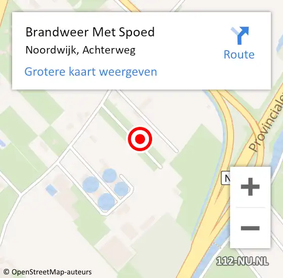 Locatie op kaart van de 112 melding: Brandweer Met Spoed Naar Noordwijk, Achterweg op 20 februari 2022 11:35