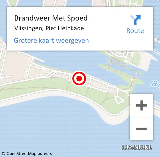 Locatie op kaart van de 112 melding: Brandweer Met Spoed Naar Vlissingen, Piet Heinkade op 20 februari 2022 11:38