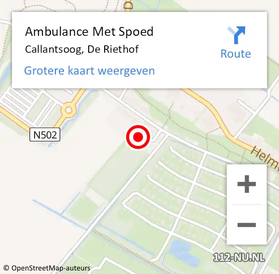 Locatie op kaart van de 112 melding: Ambulance Met Spoed Naar Callantsoog, De Riethof op 9 juli 2014 00:22