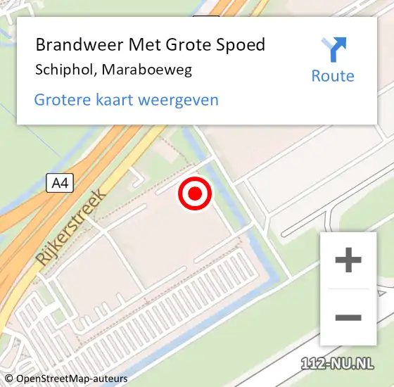 Locatie op kaart van de 112 melding: Brandweer Met Grote Spoed Naar Schiphol, Maraboeweg op 20 februari 2022 12:05