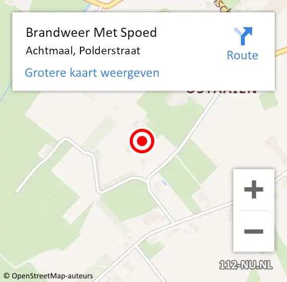 Locatie op kaart van de 112 melding: Brandweer Met Spoed Naar Achtmaal, Polderstraat op 20 februari 2022 12:20