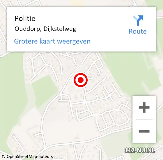 Locatie op kaart van de 112 melding: Politie Ouddorp, Dijkstelweg op 20 februari 2022 12:40