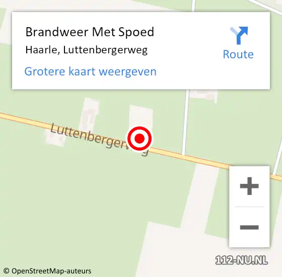 Locatie op kaart van de 112 melding: Brandweer Met Spoed Naar Haarle, Luttenbergerweg op 20 februari 2022 12:59