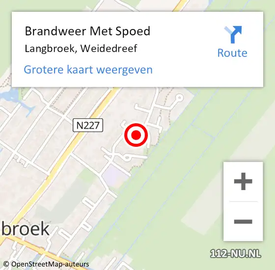 Locatie op kaart van de 112 melding: Brandweer Met Spoed Naar Langbroek, Weidedreef op 20 februari 2022 13:04
