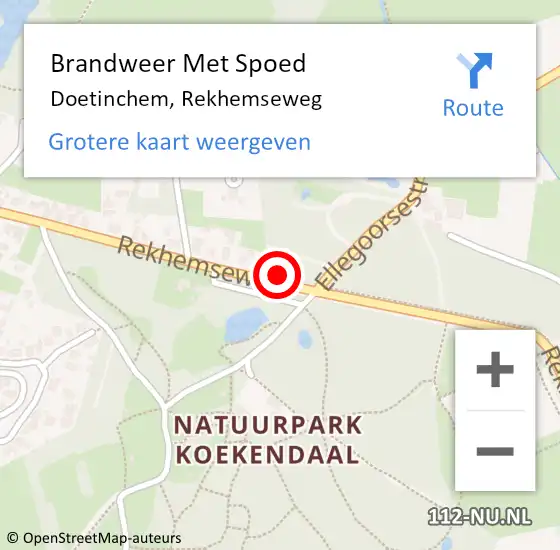 Locatie op kaart van de 112 melding: Brandweer Met Spoed Naar Doetinchem, Rekhemseweg op 20 februari 2022 13:25
