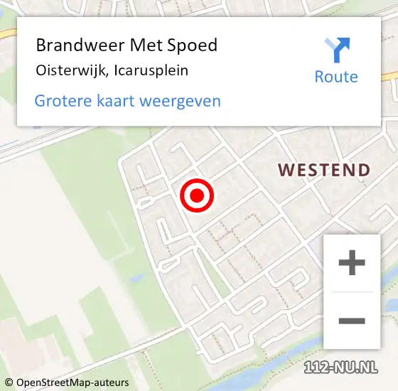 Locatie op kaart van de 112 melding: Brandweer Met Spoed Naar Oisterwijk, Icarusplein op 20 februari 2022 13:43