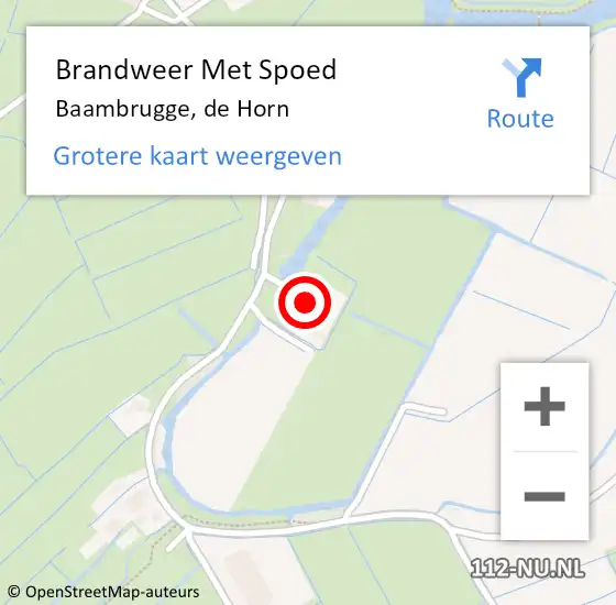 Locatie op kaart van de 112 melding: Brandweer Met Spoed Naar Baambrugge, de Horn op 20 februari 2022 13:52