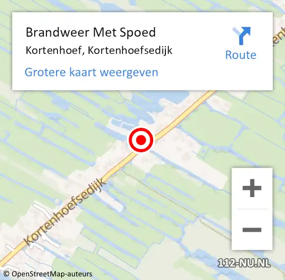 Locatie op kaart van de 112 melding: Brandweer Met Spoed Naar Kortenhoef, Kortenhoefsedijk op 20 februari 2022 14:01