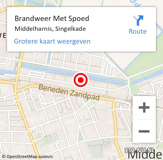 Locatie op kaart van de 112 melding: Brandweer Met Spoed Naar Middelharnis, Singelkade op 20 februari 2022 14:17