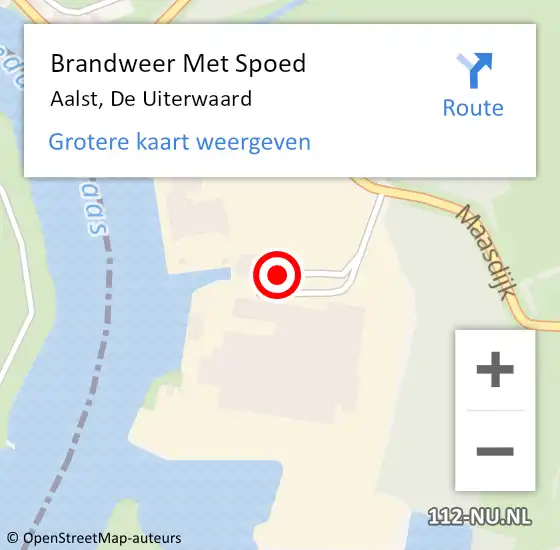 Locatie op kaart van de 112 melding: Brandweer Met Spoed Naar Aalst, De Uiterwaard op 20 februari 2022 14:58