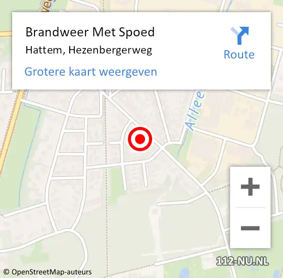 Locatie op kaart van de 112 melding: Brandweer Met Spoed Naar Hattem, Hezenbergerweg op 20 februari 2022 15:02