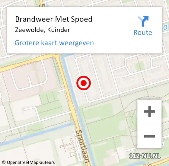 Locatie op kaart van de 112 melding: Brandweer Met Spoed Naar Zeewolde, Kuinder op 20 februari 2022 15:12