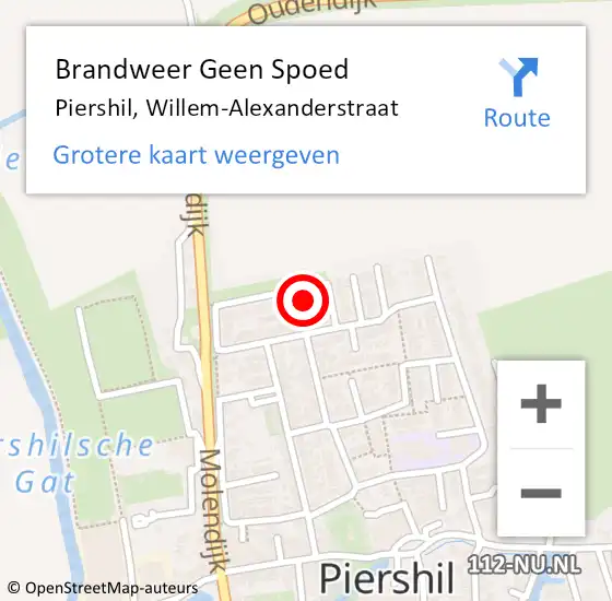 Locatie op kaart van de 112 melding: Brandweer Geen Spoed Naar Piershil, Willem-Alexanderstraat op 20 februari 2022 15:22