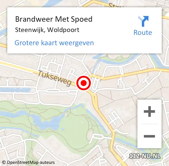 Locatie op kaart van de 112 melding: Brandweer Met Spoed Naar Steenwijk, Woldpoort op 20 februari 2022 15:28