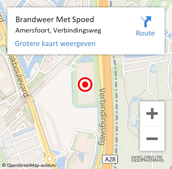 Locatie op kaart van de 112 melding: Brandweer Met Spoed Naar Amersfoort, Verbindingsweg op 20 februari 2022 15:54