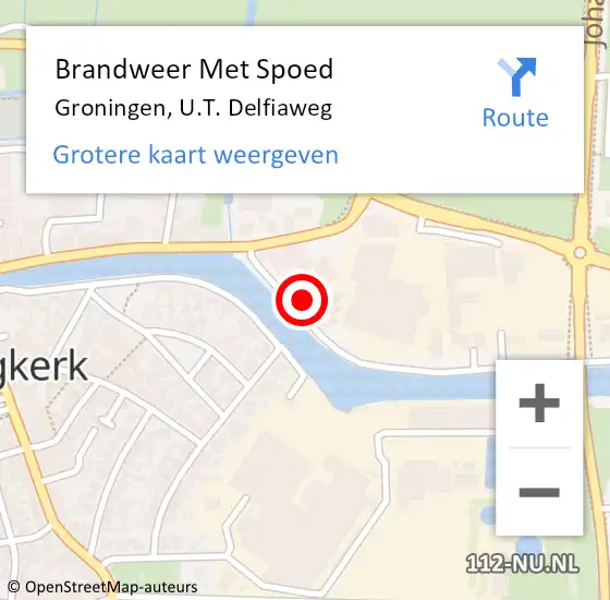 Locatie op kaart van de 112 melding: Brandweer Met Spoed Naar Groningen, U.T. Delfiaweg op 20 februari 2022 16:06