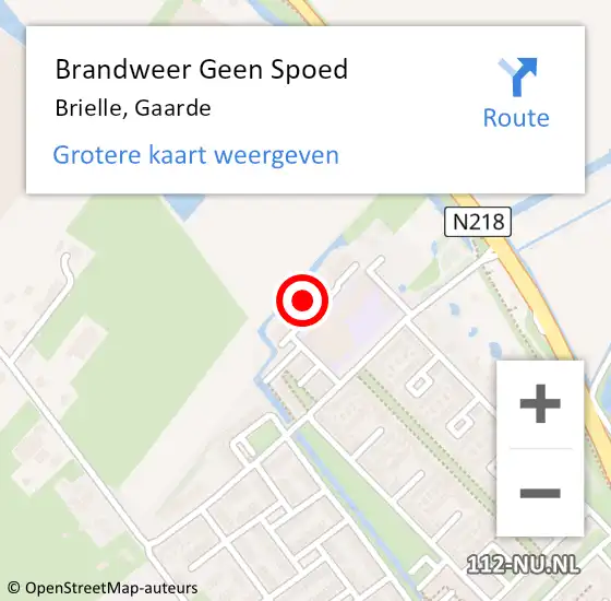 Locatie op kaart van de 112 melding: Brandweer Geen Spoed Naar Brielle, Gaarde op 20 februari 2022 16:10