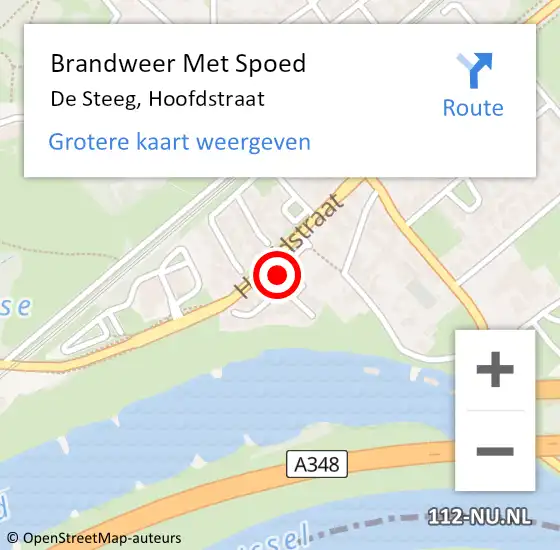 Locatie op kaart van de 112 melding: Brandweer Met Spoed Naar De Steeg, Hoofdstraat op 20 februari 2022 17:05