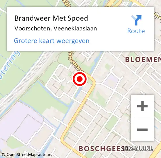 Locatie op kaart van de 112 melding: Brandweer Met Spoed Naar Voorschoten, Veeneklaaslaan op 20 februari 2022 17:13