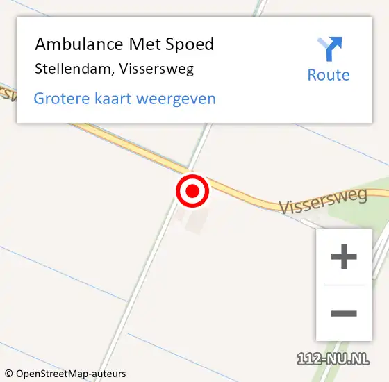 Locatie op kaart van de 112 melding: Ambulance Met Spoed Naar Stellendam, Vissersweg op 20 februari 2022 17:44