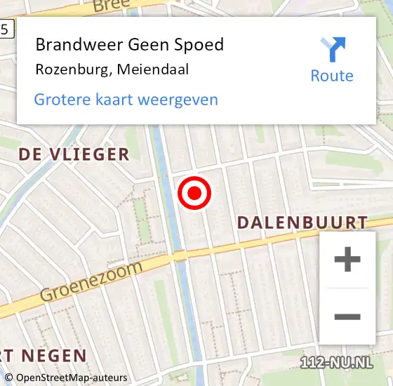 Locatie op kaart van de 112 melding: Brandweer Geen Spoed Naar Rozenburg, Meiendaal op 20 februari 2022 18:11