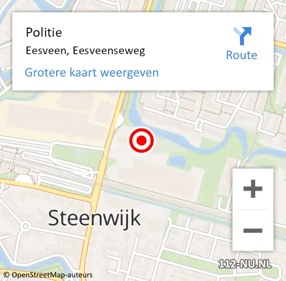 Locatie op kaart van de 112 melding: Politie Eesveen, Eesveenseweg op 20 februari 2022 18:15