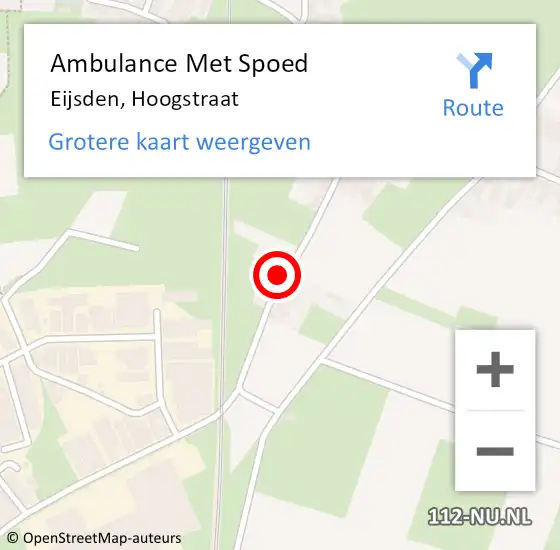 Locatie op kaart van de 112 melding: Ambulance Met Spoed Naar Eijsden, Hoogstraat op 9 juli 2014 02:26