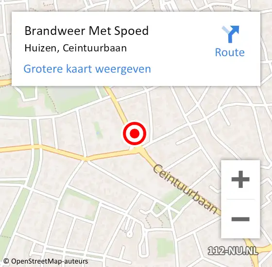 Locatie op kaart van de 112 melding: Brandweer Met Spoed Naar Huizen, Ceintuurbaan op 20 februari 2022 19:21