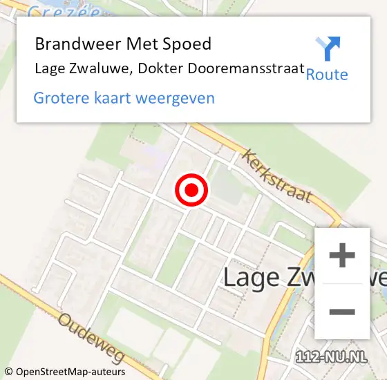 Locatie op kaart van de 112 melding: Brandweer Met Spoed Naar Lage Zwaluwe, Dokter Dooremansstraat op 20 februari 2022 19:29