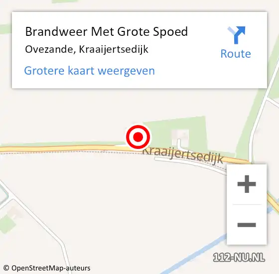 Locatie op kaart van de 112 melding: Brandweer Met Grote Spoed Naar Ovezande, Kraaijertsedijk op 20 februari 2022 20:23