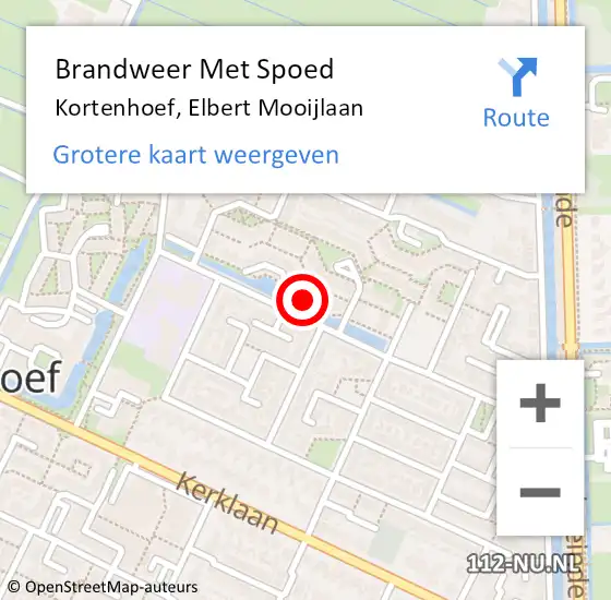Locatie op kaart van de 112 melding: Brandweer Met Spoed Naar Kortenhoef, Elbert Mooijlaan op 20 februari 2022 20:31