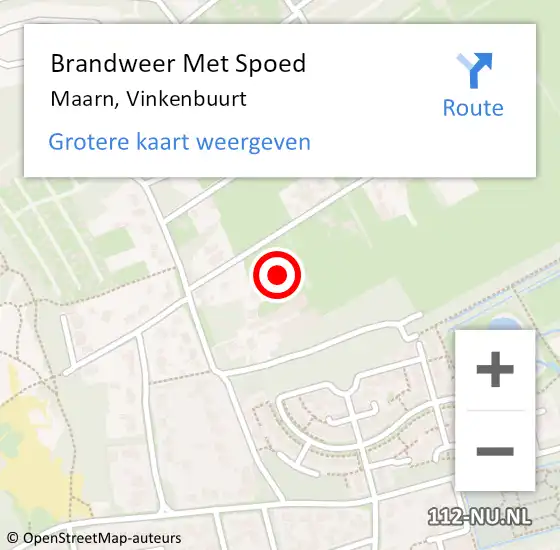 Locatie op kaart van de 112 melding: Brandweer Met Spoed Naar Maarn, Vinkenbuurt op 20 februari 2022 21:07