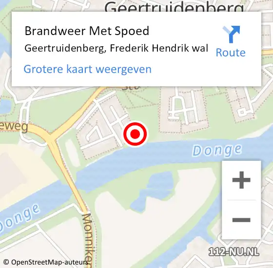 Locatie op kaart van de 112 melding: Brandweer Met Spoed Naar Geertruidenberg, Frederik Hendrik wal op 20 februari 2022 21:16