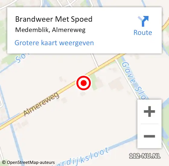 Locatie op kaart van de 112 melding: Brandweer Met Spoed Naar Medemblik, Almereweg op 20 februari 2022 21:17