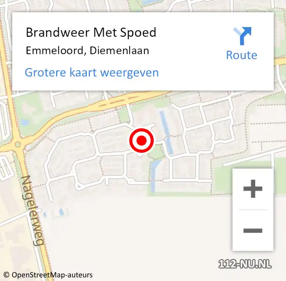 Locatie op kaart van de 112 melding: Brandweer Met Spoed Naar Emmeloord, Diemenlaan op 20 februari 2022 21:19