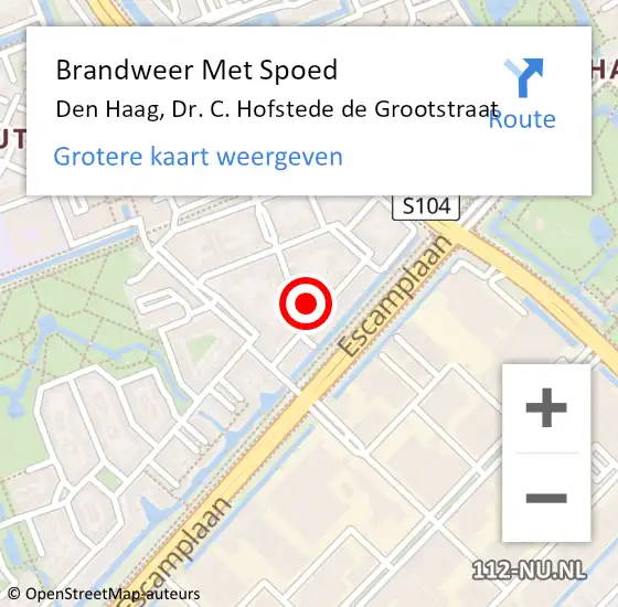 Locatie op kaart van de 112 melding: Brandweer Met Spoed Naar Den Haag, Dr. C. Hofstede de Grootstraat op 20 februari 2022 21:32