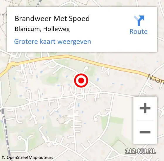 Locatie op kaart van de 112 melding: Brandweer Met Spoed Naar Blaricum, Holleweg op 20 februari 2022 21:34