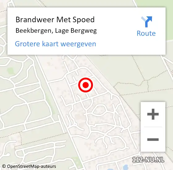 Locatie op kaart van de 112 melding: Brandweer Met Spoed Naar Beekbergen, Lage Bergweg op 20 februari 2022 21:45