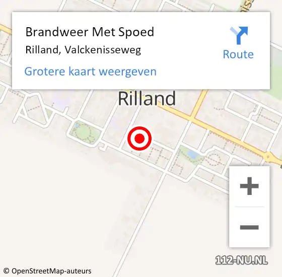 Locatie op kaart van de 112 melding: Brandweer Met Spoed Naar Rilland, Valckenisseweg op 20 februari 2022 21:46