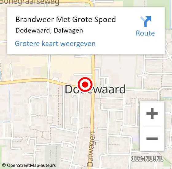 Locatie op kaart van de 112 melding: Brandweer Met Grote Spoed Naar Dodewaard, Dalwagen op 20 februari 2022 22:06