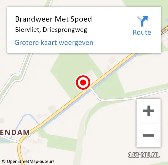 Locatie op kaart van de 112 melding: Brandweer Met Spoed Naar Biervliet, Driesprongweg op 20 februari 2022 22:10