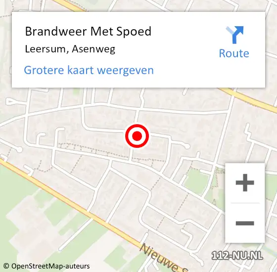 Locatie op kaart van de 112 melding: Brandweer Met Spoed Naar Leersum, Asenweg op 20 februari 2022 22:22